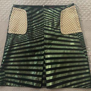 Custo Barcelona skirt early 2000s-vintage black and metallic green